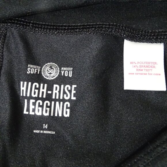 So High Rise Fitted Skinny Legging Black Girls Size 14 Gray Metallic Accent - Picture 5 of 11